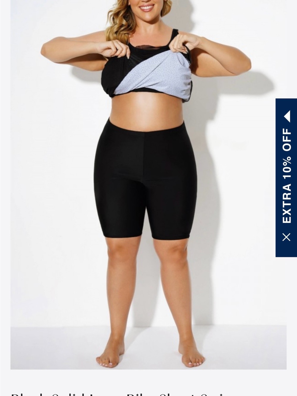 Women's Black High-Rise Swim Bike Shorts